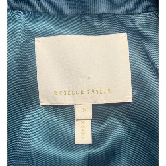 Rebecca Taylor Blazer Ottoman Style Teal Blue Color Ladies Size 8 Jacket - Picture 5 of 9